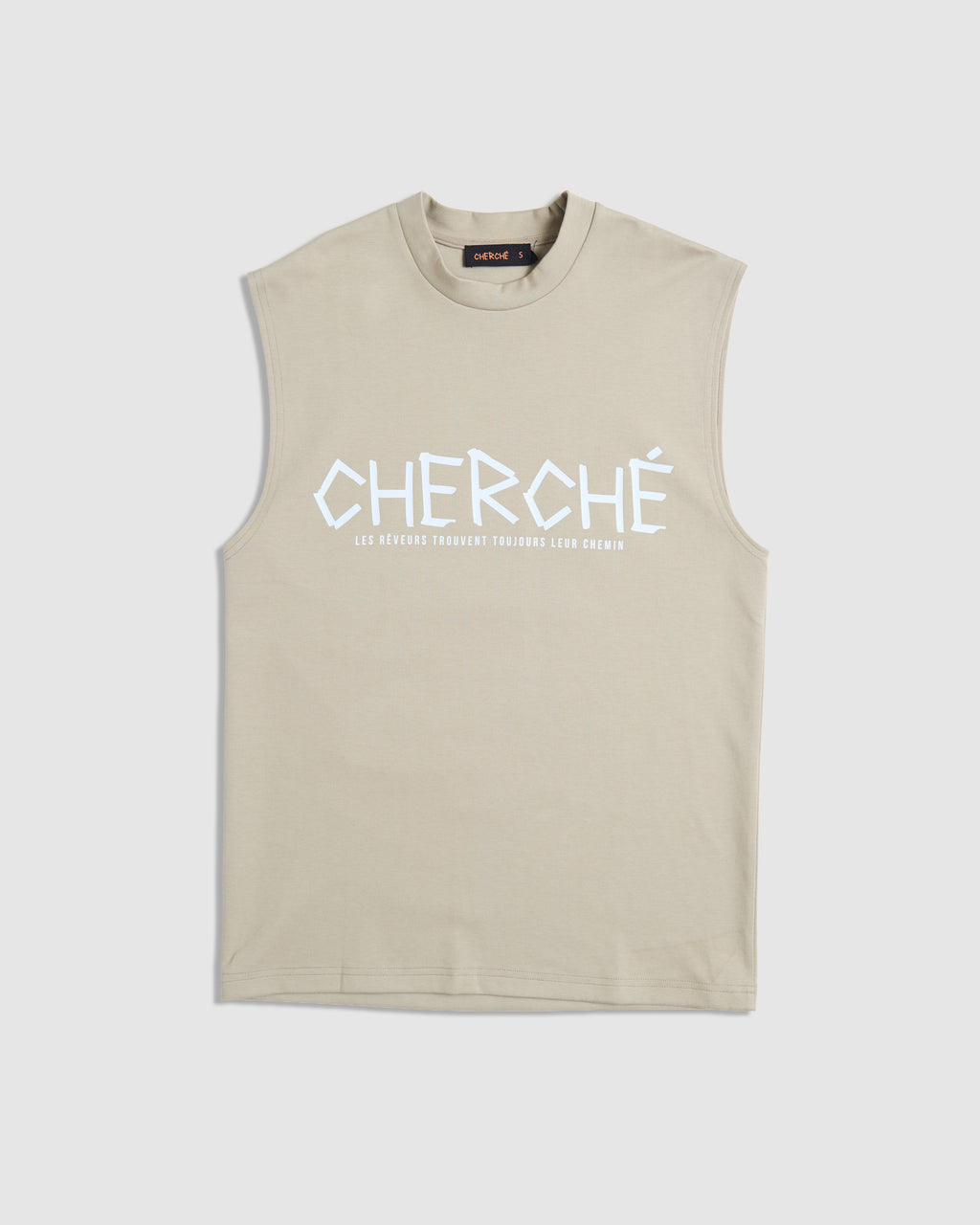 SLEEVELESS TEE TAUPE