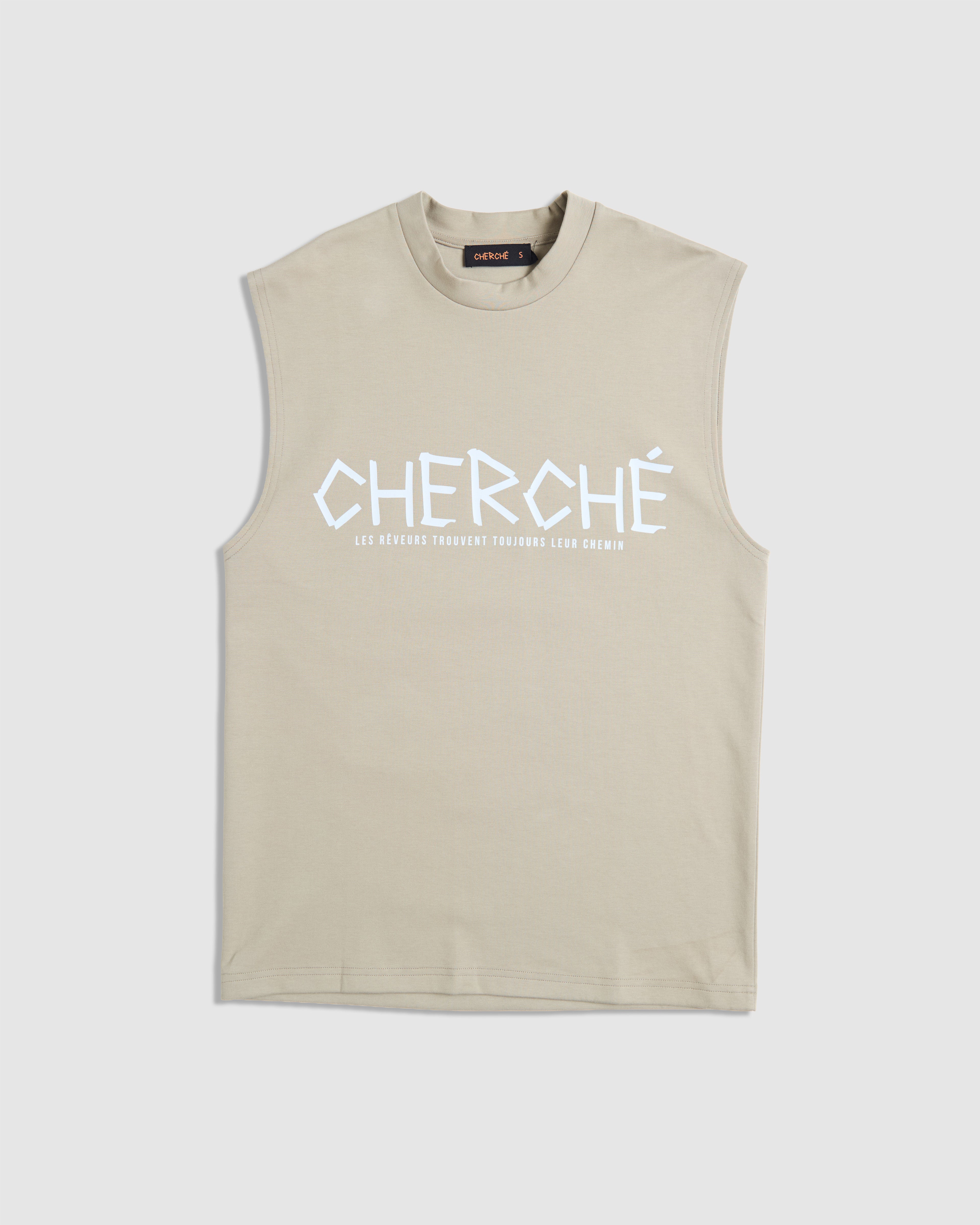 SLEEVELESS TEE TAUPE
